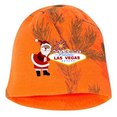 Famous Welcome To Las Vegas Sign With Santa Claus Christmas Kati - Camo Knit Beanie