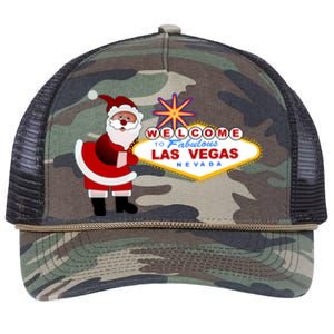 Famous Welcome To Las Vegas Sign With Santa Claus Christmas Retro Rope Trucker Hat Cap