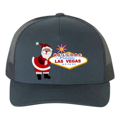 Famous Welcome To Las Vegas Sign With Santa Claus Christmas Yupoong Adult 5-Panel Trucker Hat