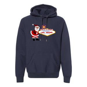 Famous Welcome To Las Vegas Sign With Santa Claus Christmas Premium Hoodie