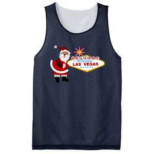 Famous Welcome To Las Vegas Sign With Santa Claus Christmas Mesh Reversible Basketball Jersey Tank