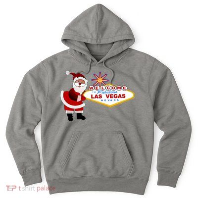 Famous Welcome To Las Vegas Sign With Santa Claus Christmas Hoodie