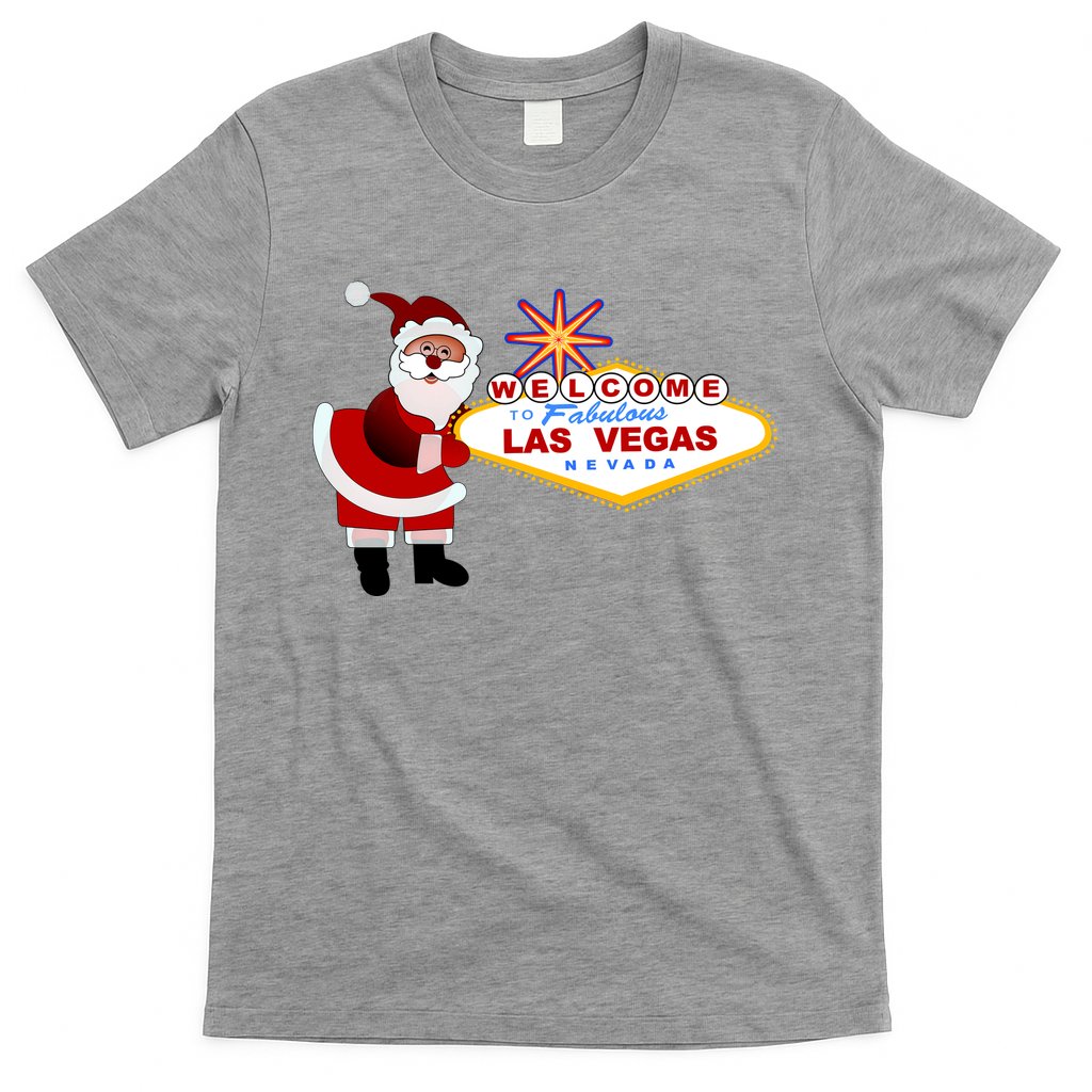 Famous Welcome To Las Vegas Sign With Santa Claus Christmas T-Shirt