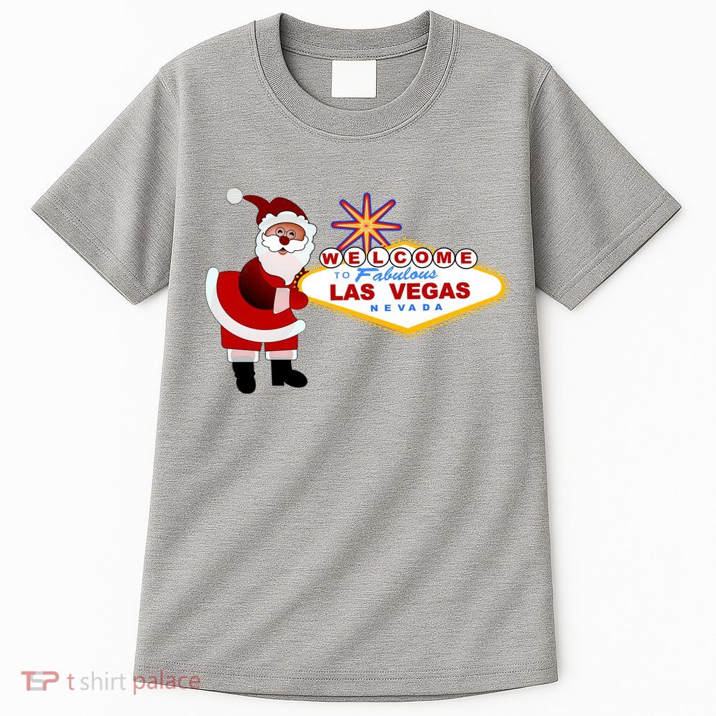 Famous Welcome To Las Vegas Sign With Santa Claus Christmas Tall T-Shirt