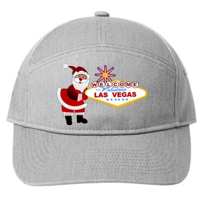 Famous Welcome To Las Vegas Sign With Santa Claus Christmas 7-Panel Snapback Hat