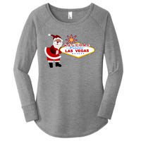 Famous Welcome To Las Vegas Sign With Santa Claus Christmas Women's Perfect Tri Tunic Long Sleeve Shirt