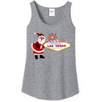 Famous Welcome To Las Vegas Sign With Santa Claus Christmas Ladies Essential Tank