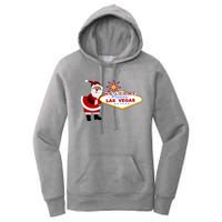 Famous Welcome To Las Vegas Sign With Santa Claus Christmas Women's Pullover Hoodie