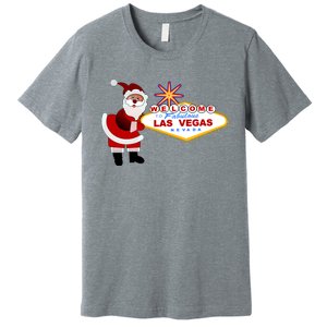 Famous Welcome To Las Vegas Sign With Santa Claus Christmas Premium T-Shirt