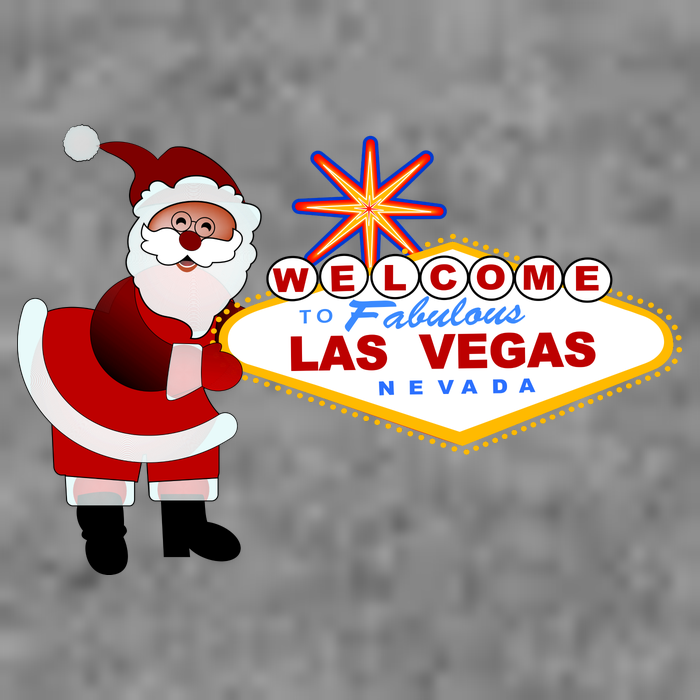 Famous Welcome To Las Vegas Sign With Santa Claus Christmas Baby Bodysuit