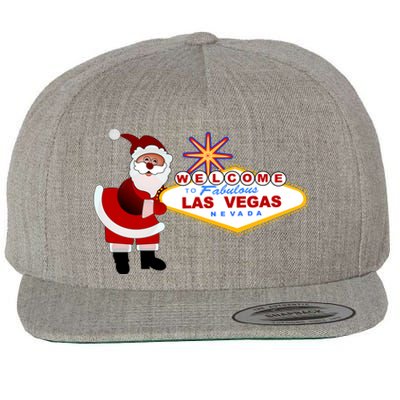 Famous Welcome To Las Vegas Sign With Santa Claus Christmas Wool Snapback Cap