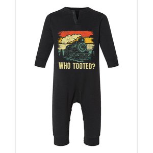 Funny Who Tooted Train Lovers Infant Fleece One Piece