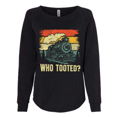 Funny Who Tooted Train Lovers Womens California Wash Sweatshirt