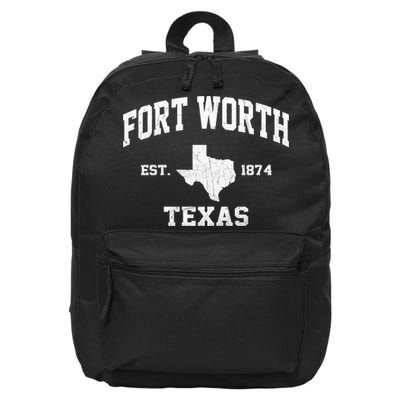 Fort Worth Texas Tx Vintage State Athletic Style Gift 16 in Basic Backpack