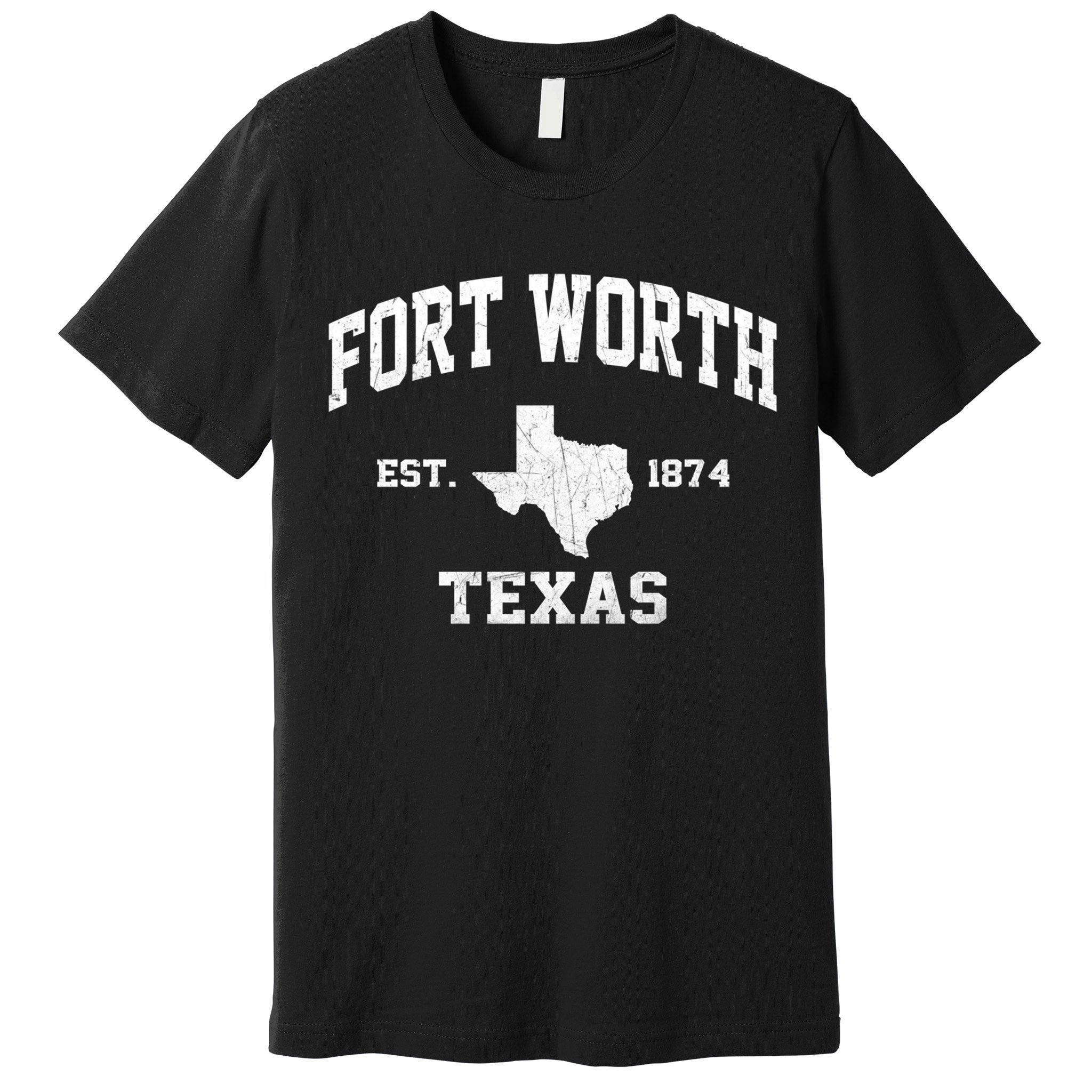 Fort Worth Texas Tx Vintage State Athletic Style Gift Premium T-Shirt