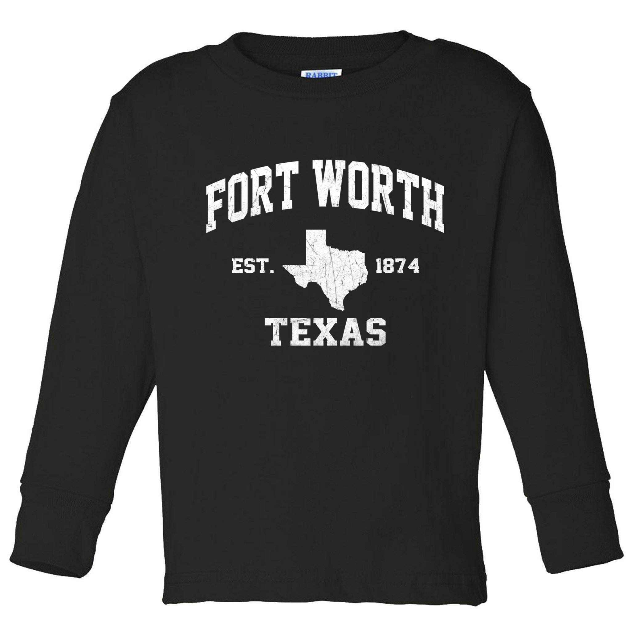 Fort Worth Texas Tx Vintage State Athletic Style Gift Toddler Long Sleeve Shirt