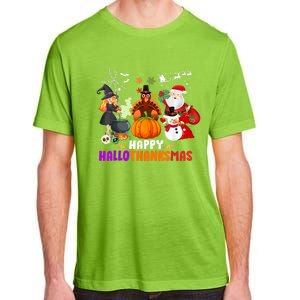 Funny Witch Turkey Santa Happy HalloThanksMas Costume Adult ChromaSoft Performance T-Shirt