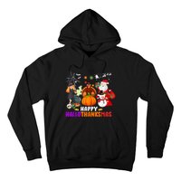 Funny Witch Turkey Santa Happy HalloThanksMas Costume Hoodie