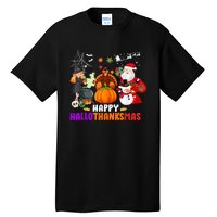 Funny Witch Turkey Santa Happy HalloThanksMas Costume Tall T-Shirt