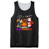 Funny Witch Turkey Santa Happy HalloThanksMas Costume Mesh Reversible Basketball Jersey Tank