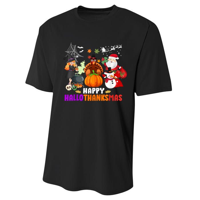 Funny Witch Turkey Santa Happy HalloThanksMas Costume Performance Sprint T-Shirt