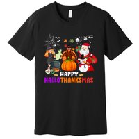 Funny Witch Turkey Santa Happy HalloThanksMas Costume Premium T-Shirt