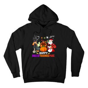 Funny Witch Turkey Santa Happy HalloThanksMas Costume Tall Hoodie