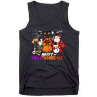 Funny Witch Turkey Santa Happy HalloThanksMas Costume Tank Top