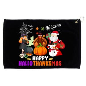 Funny Witch Turkey Santa Happy HalloThanksMas Costume Grommeted Golf Towel