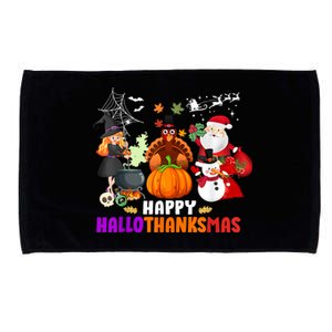 Funny Witch Turkey Santa Happy HalloThanksMas Costume Microfiber Hand Towel