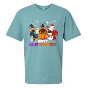 Funny Witch Turkey Santa Happy HalloThanksMas Costume Sueded Cloud Jersey T-Shirt