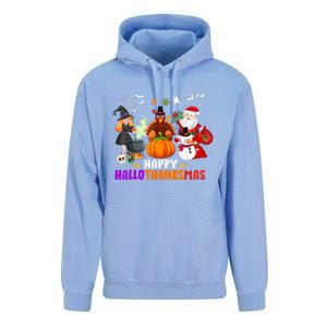 Funny Witch Turkey Santa Happy HalloThanksMas Costume Unisex Surf Hoodie