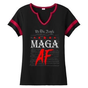 Funny We The People Maga Af Us Flag We The People Maga Af Ladies Halftime Notch Neck Tee