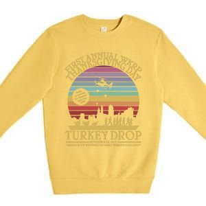 Funny WKRP Thanksgiving Turkey Drop Funny Retro Premium Crewneck Sweatshirt