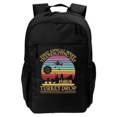 Funny WKRP Thanksgiving Turkey Drop Funny Retro Daily Commute Backpack
