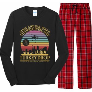 Funny WKRP Thanksgiving Turkey Drop Funny Retro Long Sleeve Pajama Set