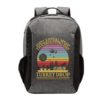Funny WKRP Thanksgiving Turkey Drop Funny Retro Vector Backpack