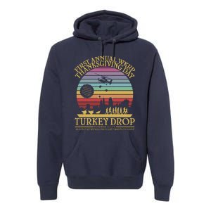 Funny WKRP Thanksgiving Turkey Drop Funny Retro Premium Hoodie