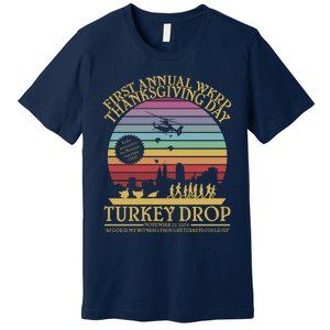 Funny WKRP Thanksgiving Turkey Drop Funny Retro Premium T-Shirt