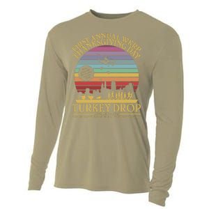 Funny WKRP Thanksgiving Turkey Drop Funny Retro Cooling Performance Long Sleeve Crew