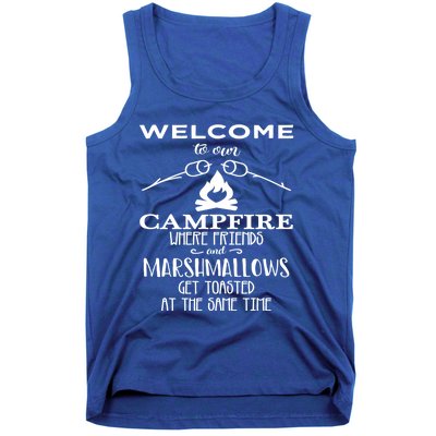 Funny Welcome To Our Campfire Lets Get Toasted Cute Gift Tank Top