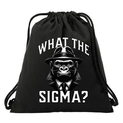 Funny What The Sigma Ironic Meme Brainrot Quote Drawstring Bag