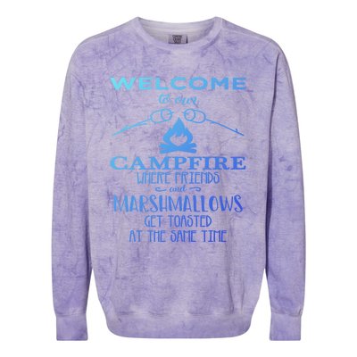 Funny Welcome To Our Campfire Lets Get Toasted Cute Gift Colorblast Crewneck Sweatshirt