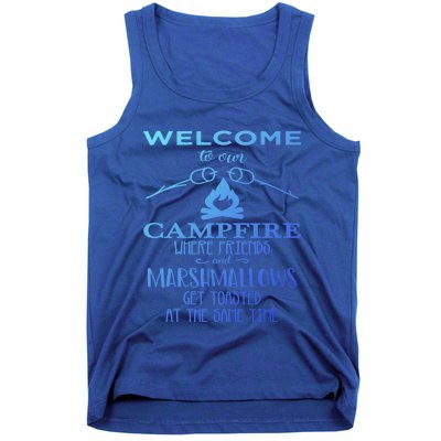 Funny Welcome To Our Campfire Lets Get Toasted Cute Gift Tank Top