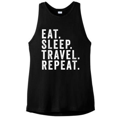 Funny World Traveler Agent Travel Adventure Traveling Gift Ladies PosiCharge Tri-Blend Wicking Tank