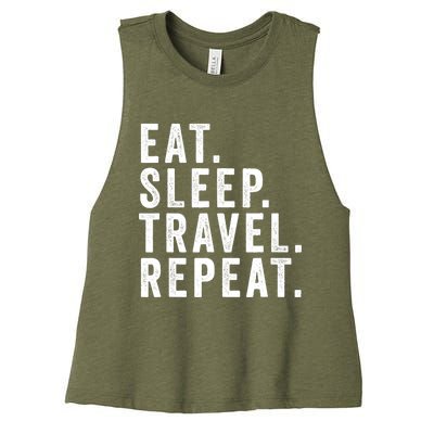 Funny World Traveler Agent Travel Adventure Traveling Gift Women's Racerback Cropped Tank