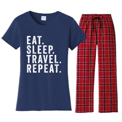 Funny World Traveler Agent Travel Adventure Traveling Gift Women's Flannel Pajama Set