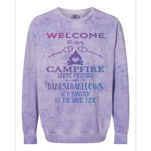 Funny Welcome To Our Campfire Lets Get Toasted Cute Gift Colorblast Crewneck Sweatshirt