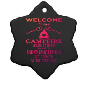 Funny Welcome To Our Campfire Lets Get Toasted Cute Gift Ceramic Star Ornament