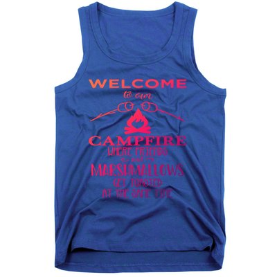 Funny Welcome To Our Campfire Lets Get Toasted Cute Gift Tank Top